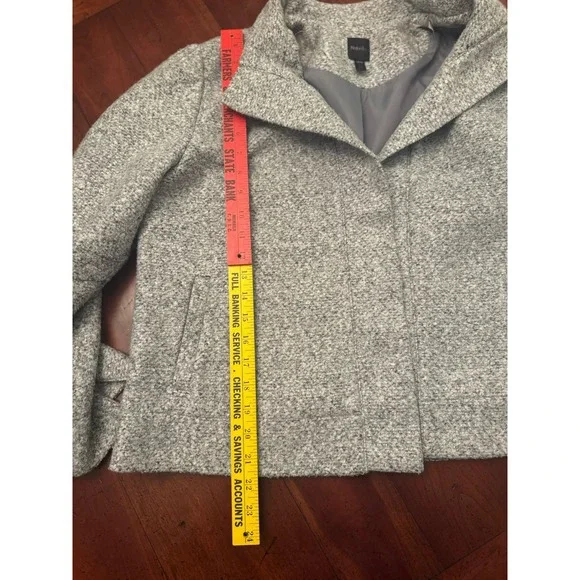 Rafaella Gray Tweed‎ Women's Coat Size Large Petite - Picture 4 of 6